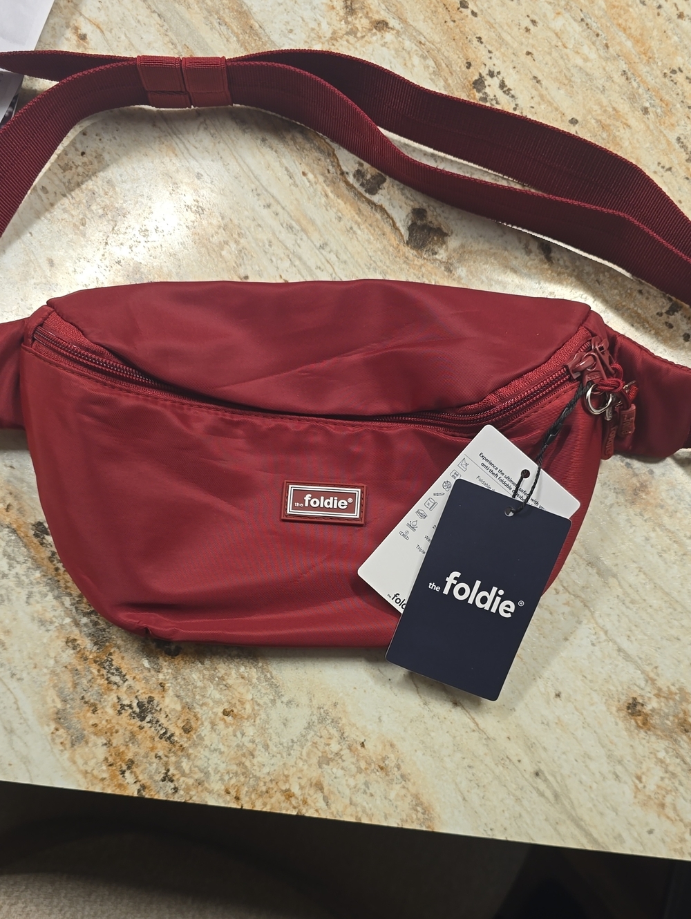 The Foldie Red Men Or Womens Waist Bag. Choice of Red, Navy Blue, Pink, Teal.